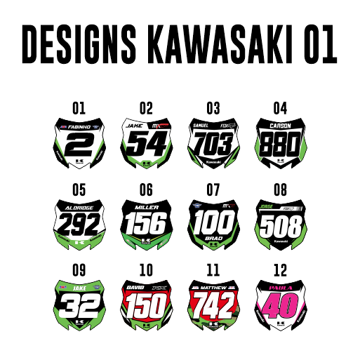 Mini Plate Stickers - Kawasaki 01 – CMX Graphics - Europe