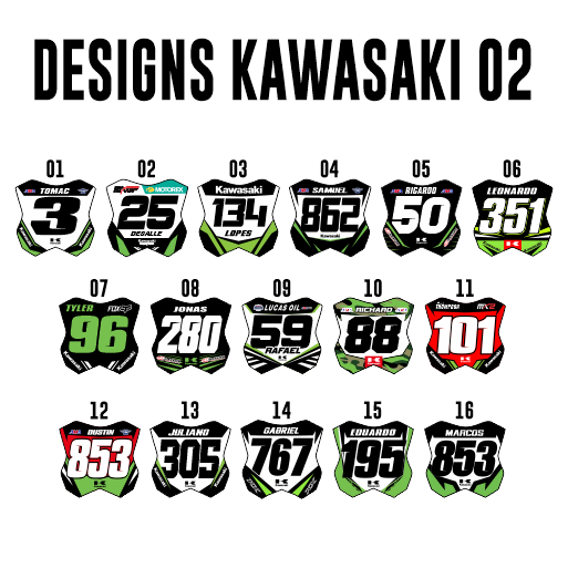 Mini Plate Stickers - Kawasaki 02